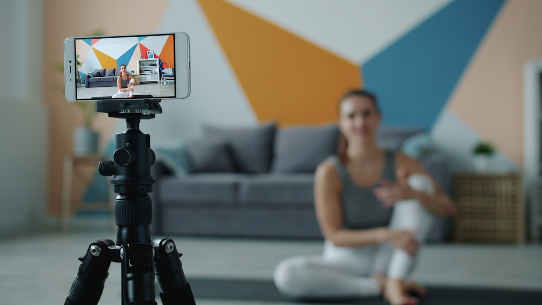Digital creator recording social media content, representing AI and virtual influencers