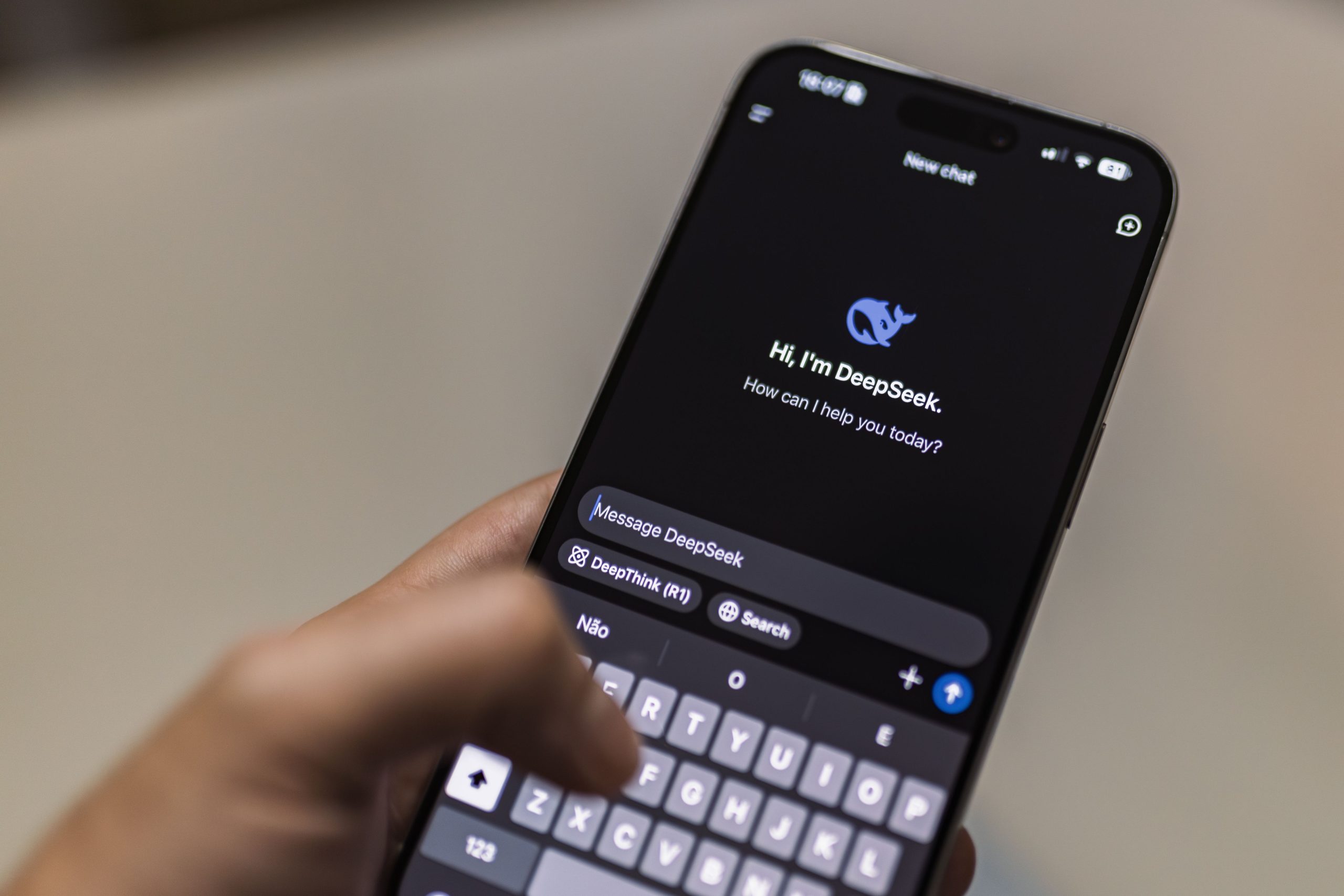Smartphone displaying an AI chat interface, representing AI companion app features