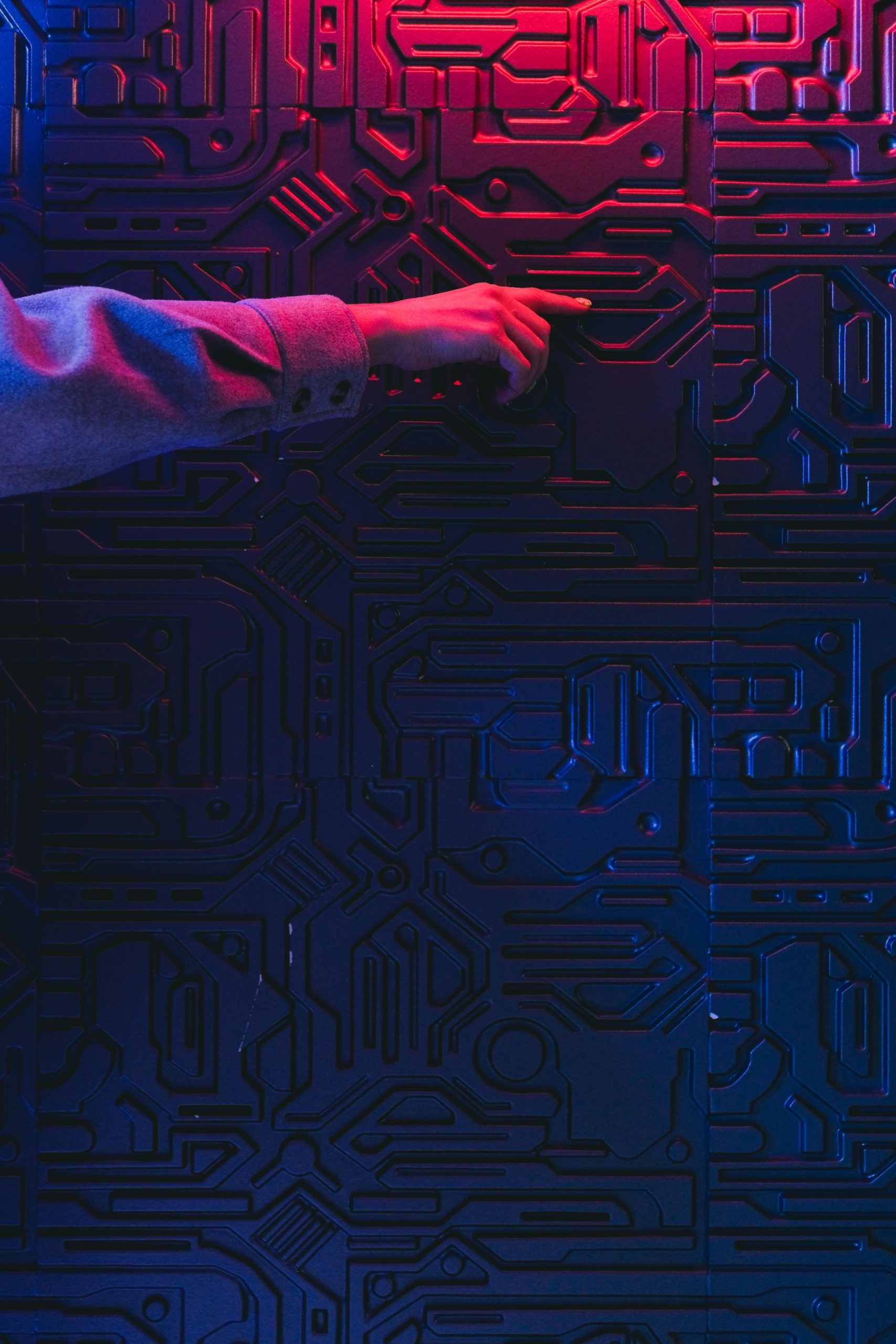 Futuristic digital interface representing AI companion apps with video interaction