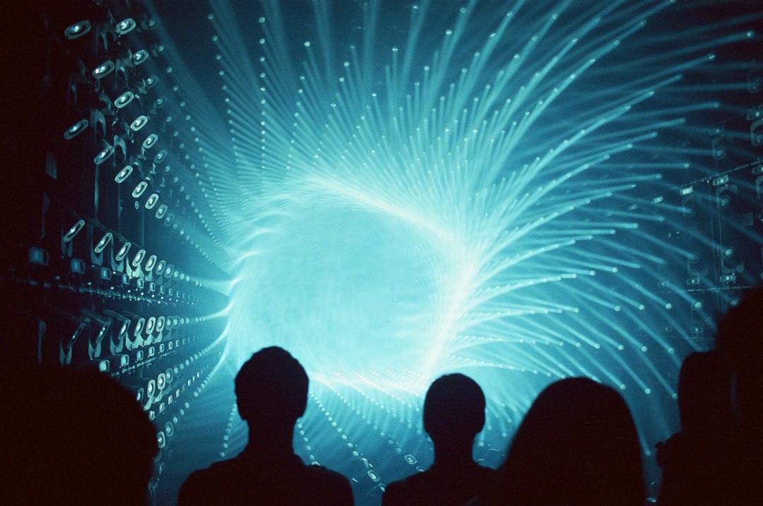 Colorful light installation illustrating reciprocity signals in AI social interactions